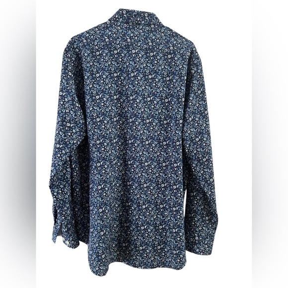 Report collection Blue floral long sleeve performance slim fit button down shirt - Picture 4 of 4